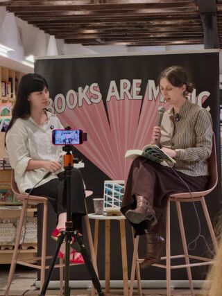 When in NYC, I gorge on book events, and Books Are Magic bookstore in Brooklyn is one of my favorite places to indulge. How surprised and delighted I was to discover last week they were hosting an American debut novelist, Madeleine Moss (MISTRANSLATION), who lives and writes in Strasbourg, France. This small Alsatian city in eastern France is where I once lived and where I began my own debut novel, AN UNEXPECTED GUEST. Trust me, this isn’t an everyday coincidence. Moreover, Moss and her interlocutor Naomi Xu Elegant (GINKO SEASON), were an absolute delight, and now I have two new books at the top of my TBR pile 📚